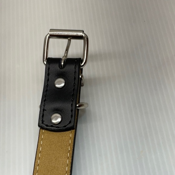 Genuine leather dog collar belt black color large size - Picture 4 of 7